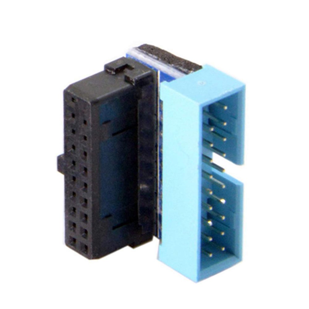 Cablecc USB 3.0 20pin Male to Female Extension Adapter Up Down Angled 90 Degree for Motherboard Mainboard (UP Angled)