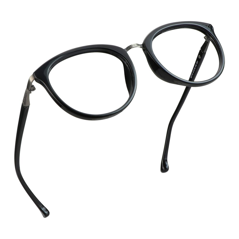 LifeArt Blue Light Blocking Customized Glasses, Anti Eyestrain, Computer Reading Glasses, Gaming Glasses, TV Glasses for Women Men, Anti Glare (Black, No Magnification)