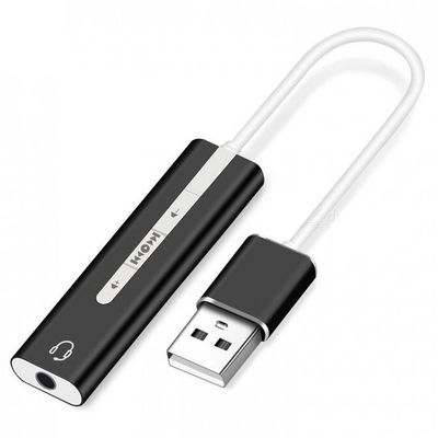 2-in-1 USB External Sound Card 3.5mm USB Audio Interface Microphone Headphone Adapter for PC Laptop - Black-GOLDEN BLUE