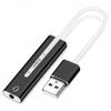 2-in-1 USB External Sound Card 3.5mm USB Audio Interface Microphone Headphone Adapter for PC Laptop - Black-GOLDEN BLUE view 1