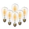 Jslinter 6-Pack Edison Light Bulb 60 Watt Dimmable ST58 Vintage Warm Bulb view 1