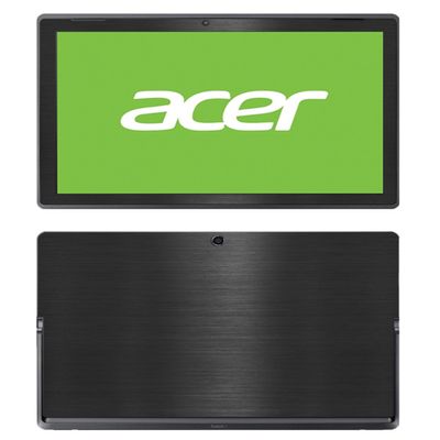 Decalrus - Protective Decal for Acer Switch 3 SW312 (12.2" Screen) Tablet Black Texture Brushed Aluminum Skin Skins Decal for case Cover wrap BAacerSwitch3_sw312Back