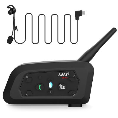 EJEAS V6C Referee Bluetooth Intercom, 2-Way 1200M Professional Referee Headset Communication System with Armband and Right Earpiece for Football and Handball Sports (1PC)