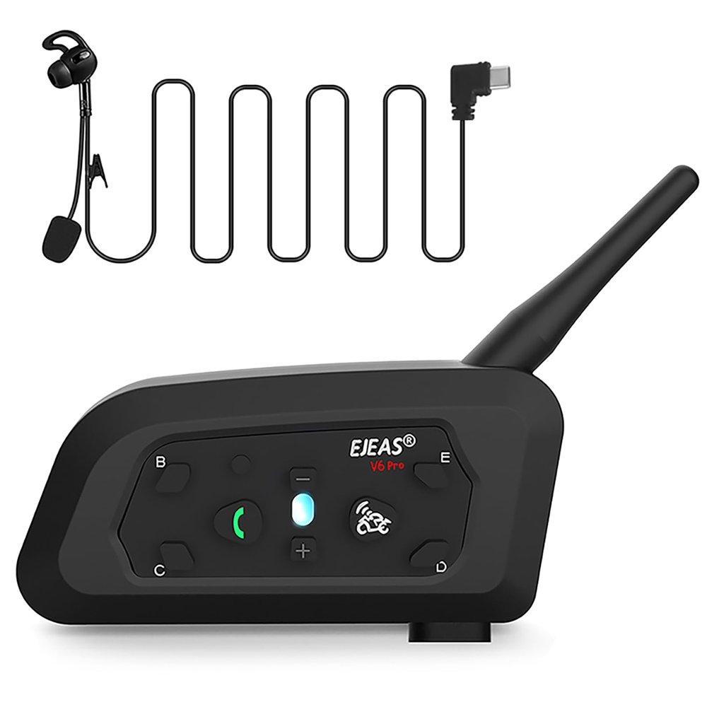 EJEAS V6C Referee Bluetooth Intercom, 2-Way 1200M Professional Referee Headset Communication System with Armband and Right Earpiece for Football and Handball Sports (1PC)