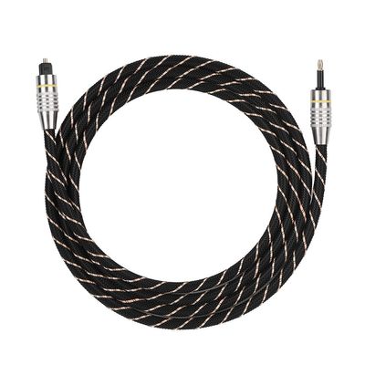 TOSLINK to 3.5mm Mini Plug Optical Fiber Digital Audio Cable, SPDIF Gold Plated Round Connector, High-Fidelity (HiFi) Optical Audio Cable, 1.5m Full-Size Male Toslink to Mini Plug Fiber Optic Cable