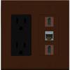 RiteAV - 15 Amp Power Outlet 2 Port HDMI 1 Port Shielded Cat6 Decorative Wall Plate - Brown view 1