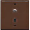 RiteAV - Flat 1 Port HDMI 1 Port Coax Cable TV- F-Type Wall Plate - Brown view 1