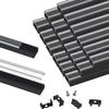 Muzata 20Pack 3.3FT/1M LED Channel Black Aluminum U Shape LED Strip Channel with Transparent Clear Cover Easy Installation with Paper User Manual U1SW BT 1M view 1