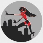 2 Inch Violet Parr Logo Girl Sister Incredibles 2 Movie Removable Peel Self Stick Wall Decal Sticker Art Bathroom Kids Room Home Decor 1 3/4 inch