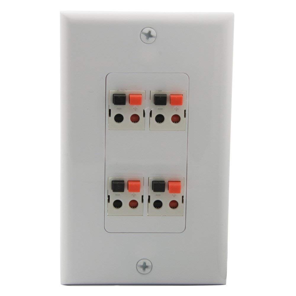 YinXiong Decorative Style 1 Gang Spring Clip Style 4.0 Speaker Wall Plate