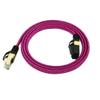 1 Meters CAT7 10 Gigabit Ethernet Ultra Flat Patch Cable with Gold Plated & Shielded RJ45 Connectors and Nylon Braided Jacket for Modem Router LAN Network(Rose Red) view 1