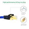 1 Meters CAT7 10 Gigabit Ethernet Ultra Flat Patch Cable with Gold Plated & Shielded RJ45 Connectors and Nylon Braided Jacket for Modem Router LAN Network(Rose Red) view 2