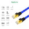 1 Meters CAT7 10 Gigabit Ethernet Ultra Flat Patch Cable with Gold Plated & Shielded RJ45 Connectors and Nylon Braided Jacket for Modem Router LAN Network(Rose Red) view 3