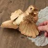 Gold Painted Wood Chickadee Bird | 1 Bird | for Indoor Decor view 2
