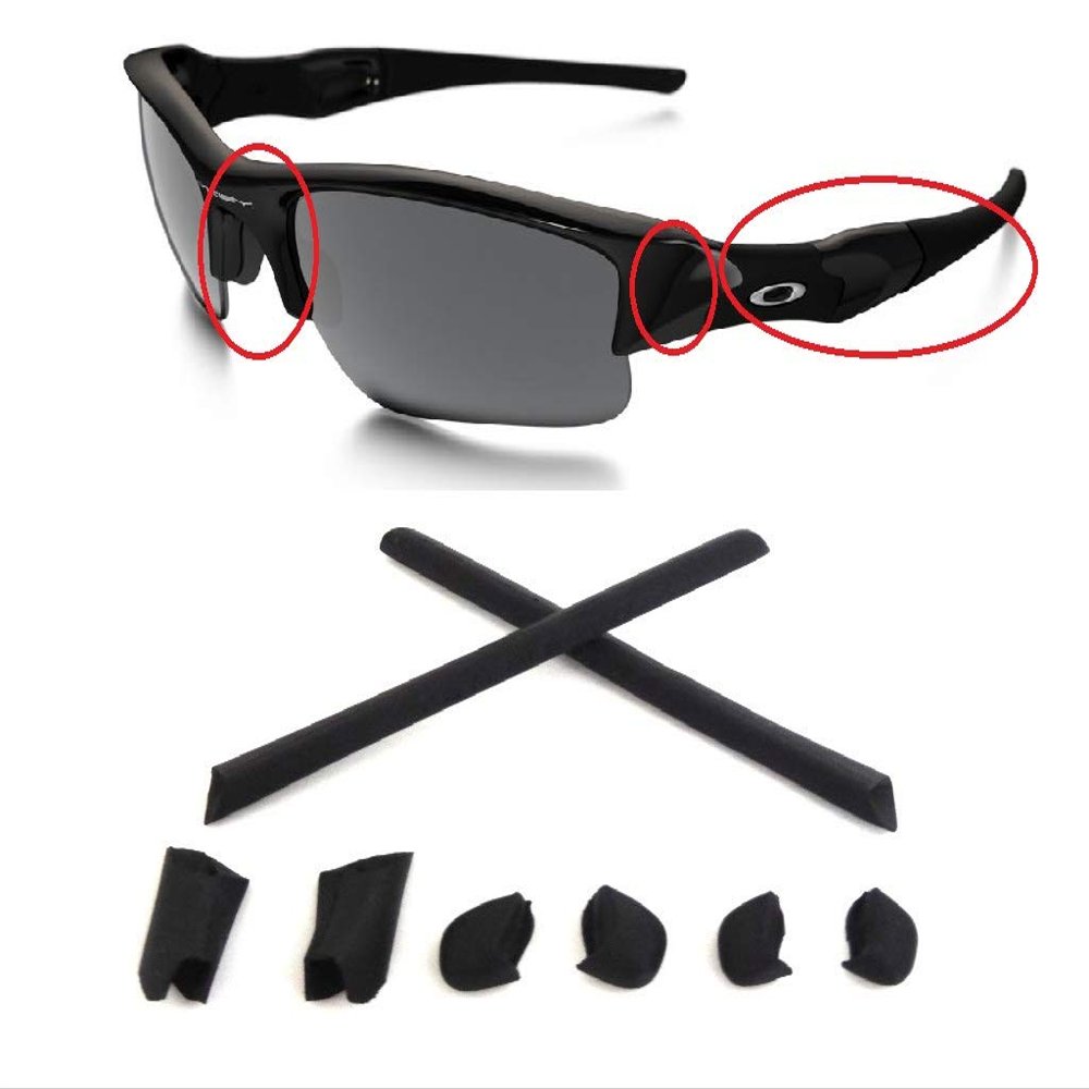 Galaxy Nose Pads & Earsocks Rubber Kits For Oakley Half Jacket XLJ/Half Jacket Black