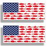2 pcs American Flag Fish Sticker 5 Inch Vinyl Fishing Decals for Boat, Kayak, Car Bumper, Hard Hat, Toolbox | Waterproof Patriotic Fishing Stickers for Boats & Outdoors view 1