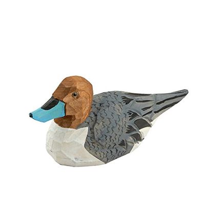 Gray Painted Carved Wood Duck | for Indoor Decor