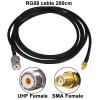 BOOBRIE 6.56ft SMA Female to UHF Female Coaxial Cable RG58 SMA Male to SO239 Jumper Cable Ham Radio Antenna Adapter Cable for Handheld CB Ham Radio Walkie Talkie Kenwood Baofeng BF-F8HP UV-5RA view 2