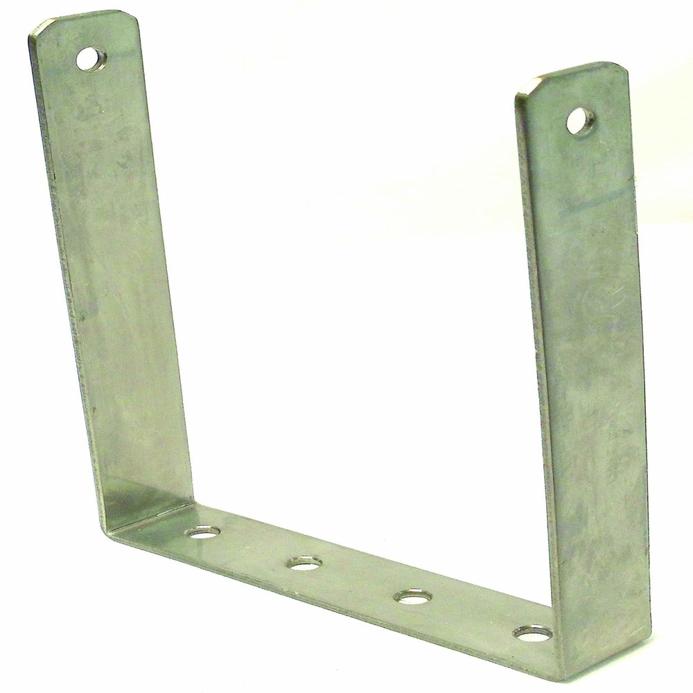 KALIBUR - 4-5/8" WIDE X 6-1/2" DEEP STAINLESS STEEL SINGLE HOLE EXTRA TALL BRACKET FOR MOUNTING CB RADIOS IN ROOF OR ON FLOOR