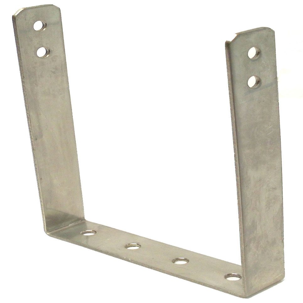 KALIBUR - 8-3/16" WIDE X 8-1/4" DEEP STAINLESS STEEL 2 HOLE EXTRA TALL BRACKET FOR MOUNTING CB RADIOS IN ROOF OR ON FLOOR