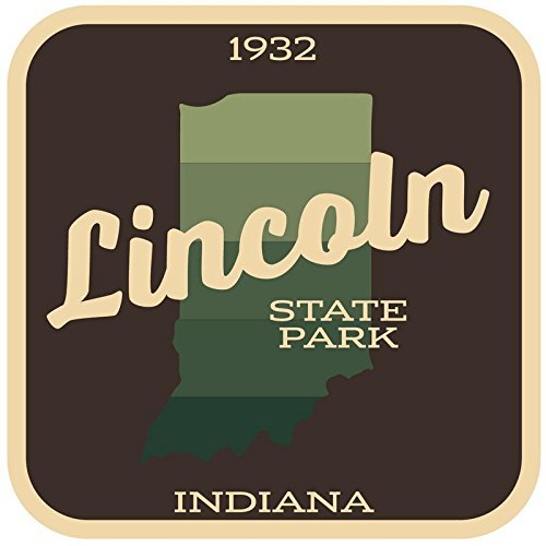JMM Industries Lincoln State Park Indiana Vinyl Decal Sticker Retro Vintage Look 2-Pack 4-inches by 4-inches Premium Quality UV Protective Laminate SPS306