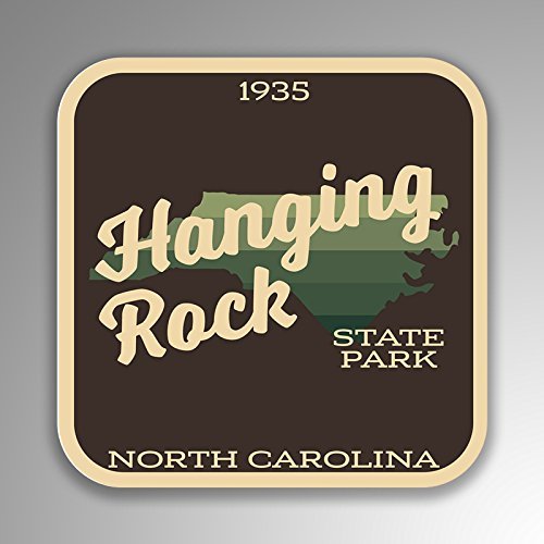 JMM Industries Hanging Rock State Park North Carolina Vinyl Decal Sticker Retro Vintage Look 2-Pack 4-inches by 4-inches Premium Quality UV Protective Laminate SPS371