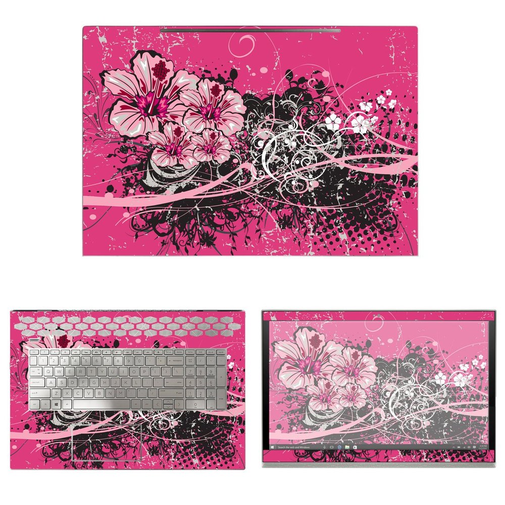 Decalrus - Protective Decal Hibiscus Skin Sticker for HP Envy 17M-BW0013DX (17.3" Screen) case Cover wrap HPenvy17m_bw0013dx-22