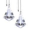 Jovitec 2 Pcs Ceiling Fan Pull Chains Crystal Decorative Pull Chain Extension Crystal Ornaments Gifts Light 1 Meter Long Each for Ceiling Light Fan Toilet Bathroom view 1