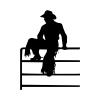 Bargain Max Decals Cowboy Sitting Silhouette Decal Notebook Car Laptop 5.5" (Black) view 1