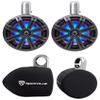 KICKER 2 45KMTC8 8" 600w Marine Wakeboard Tower Speakers w/LED's+Covers KMTC8 view 1