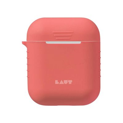LAUT - POD for AirPods Charging Case | Slim Protective | Silicone Rubber | Easy Grip | Anti-Scratch (Coral (Pink))