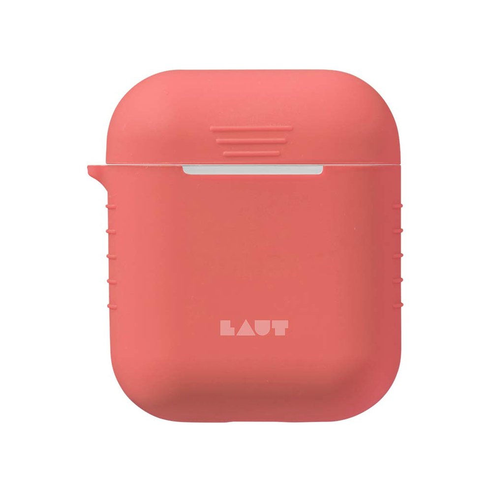 LAUT - POD for AirPods Charging Case | Slim Protective | Silicone Rubber | Easy Grip | Anti-Scratch (Coral (Pink))