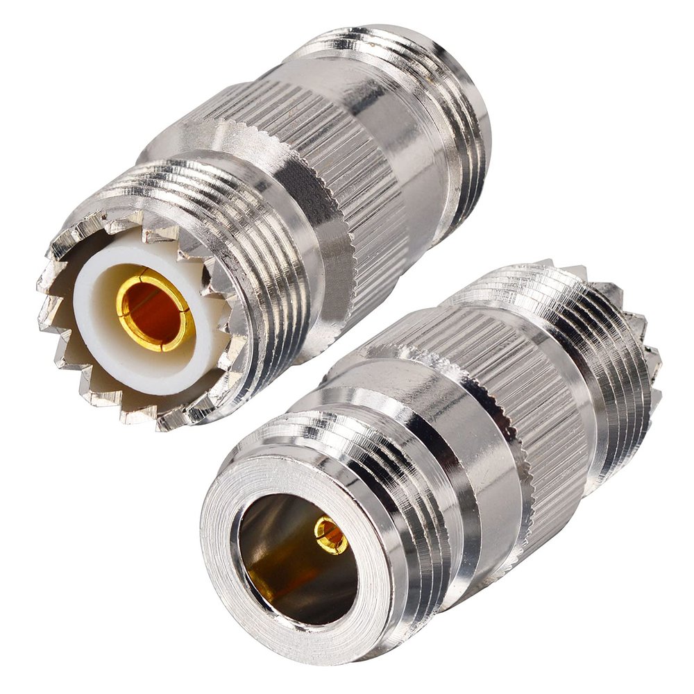 Boobrie 2PCS N Female to SO-239 UHF Female Jack Straight RF Coaxial Adapter for WiFi Antenna, CB Radio, Analyzer, Coaxial Cable