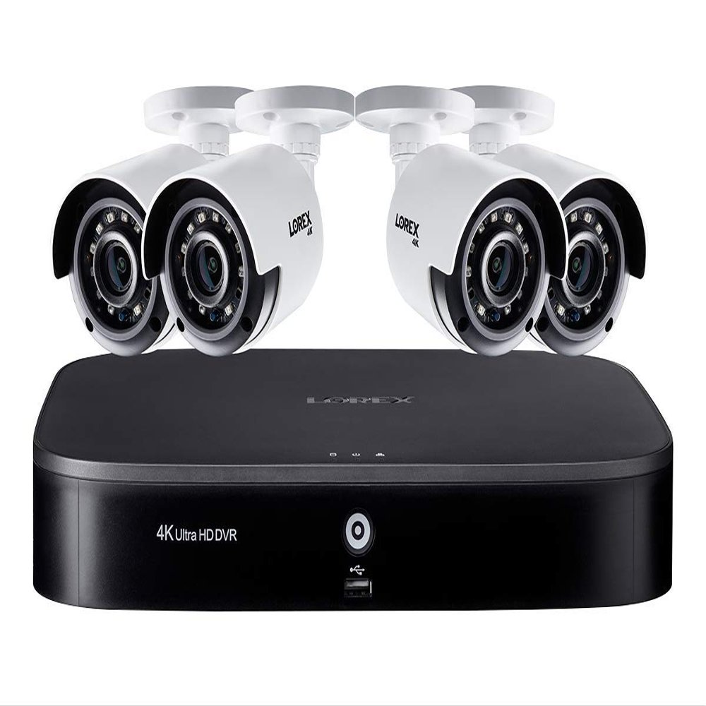 4K Ultra HD 8-Channel Security System with 2 TB DVR and Four 4K Ultra HD Color Night Vision Bullet Cameras with Smart Home Voice Control