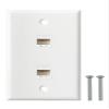 Ethernet Wall Plate, 2 Port Cat6 RJ45 Keystone Inline Coupler Wall Plate for Cat7/6/5/5e Ethernet Devices - White view 2