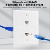 Ethernet Wall Plate, 2 Port Cat6 RJ45 Keystone Inline Coupler Wall Plate for Cat7/6/5/5e Ethernet Devices - White view 4