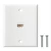 Ethernet Wall Plate, 1 Port Cat6 RJ45 Keystone Inline Coupler Wall Plate for Cat7/6/5/5e Ethernet Devices - White view 1