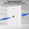 Ethernet Wall Plate, 1 Port Cat6 RJ45 Keystone Inline Coupler Wall Plate for Cat7/6/5/5e Ethernet Devices - White view 4