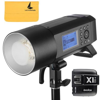 GODOX AD400Pro 400Ws TTL All-in One Outdoor Flash 1/8000s HSS Flash Strobe with 30W LED Modeling Lamp 0.01-1s Recycle Time Compatible for Canon Nikon Sony Fuji Olympus Panasonic