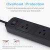 10FT 2 Prong Power Strip, USB Power Strip with 10ft Extension Long Cord, 3-Outlet Surge Protector with 4 USB Charging Ports for Smartphone, Black, 2 Pronged view 4