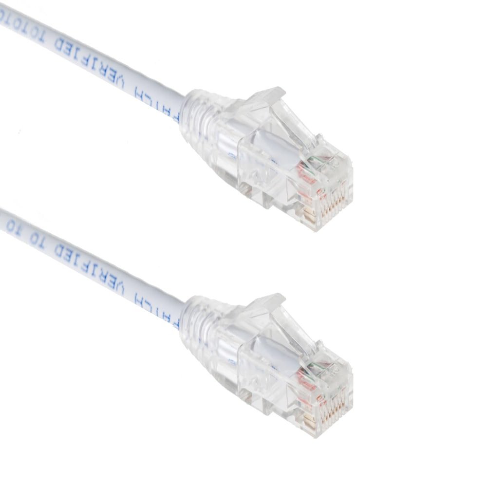 CablesAndKits - Cat6 Slim Snagless 5ft White Ethernet Cable, High-Density PVC Jacket (CM), Pure Copper, RJ45 Computer & Networking Patch Cord - Lifetime Wty