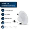 Feit Electric 4in LED Retrofit Recessed Downlight, 75W Eq, 3000K view 3