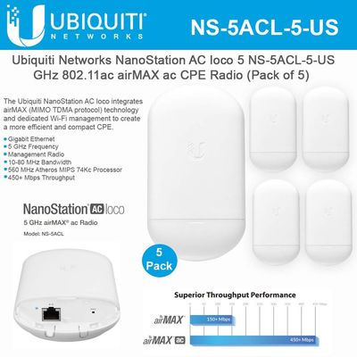 NanoStation AC loco NS-5ACL-5-US 5GHz 802.11ac ac CPE Radio 450+Mbps Wireless Access Point