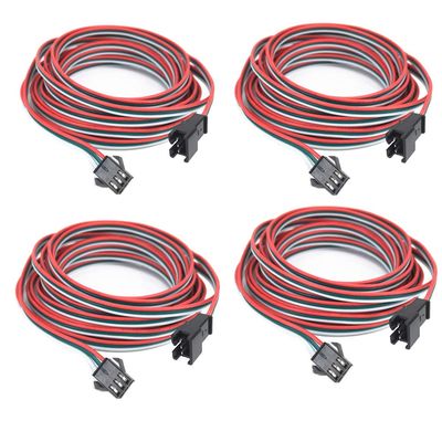 HUALAND 4 pcs/Pack 2M 6.56ft 3 Pin JST SM Male Female Plug LED Connector Cable for WS2812B WS2811 SK6812 Symphony LED Lights with connectorsSM3P Buckle Free Welding Plug Light Controller Wire