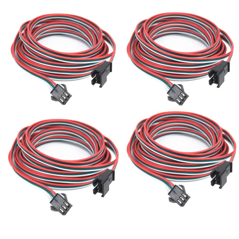 HUALAND 4 pcs/Pack 2M 6.56ft 3 Pin JST SM Male Female Plug LED Connector Cable for WS2812B WS2811 SK6812 Symphony LED Lights with connectorsSM3P Buckle Free Welding Plug Light Controller Wire