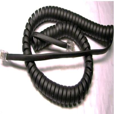 5-Pack Flat Black 9Ft Handset Cord Compatible with Iwatsu Phone
