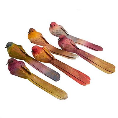 Factory Direct Craft Watercolor Long Tail Sparrow Birds | 12 Birds | for Indoor Decor