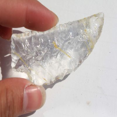 Clear Slag Glass Flint Knapped Knife Blade 2-1/2" Long Cody Shaped Blade Great for Comic Con/Cosplay/Game Of Thrones D.I.Y. Props
