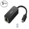 Ableconn USBCE5003, 5-Pack, USB Type C to Gigabit Ethernet Adapter (Black) view 2