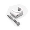 200 PCS Cable Clips with Screws, White Plastic Cable Wire Clips for RG6/RG59/CAT6/RJ45 Cable, 12mm Round Cable Management for Coax Cable/TV Wire/Led Starlight view 1